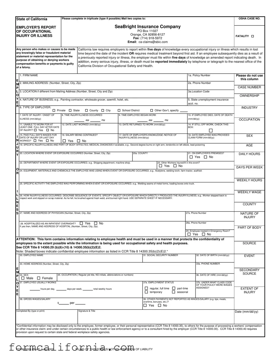 Blank 5020 California PDF Form