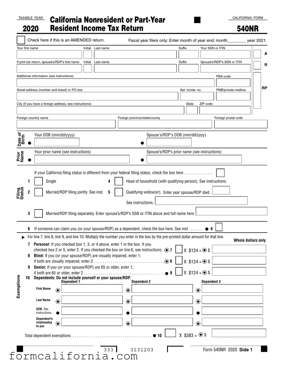 Blank Ca 540Nr PDF Form