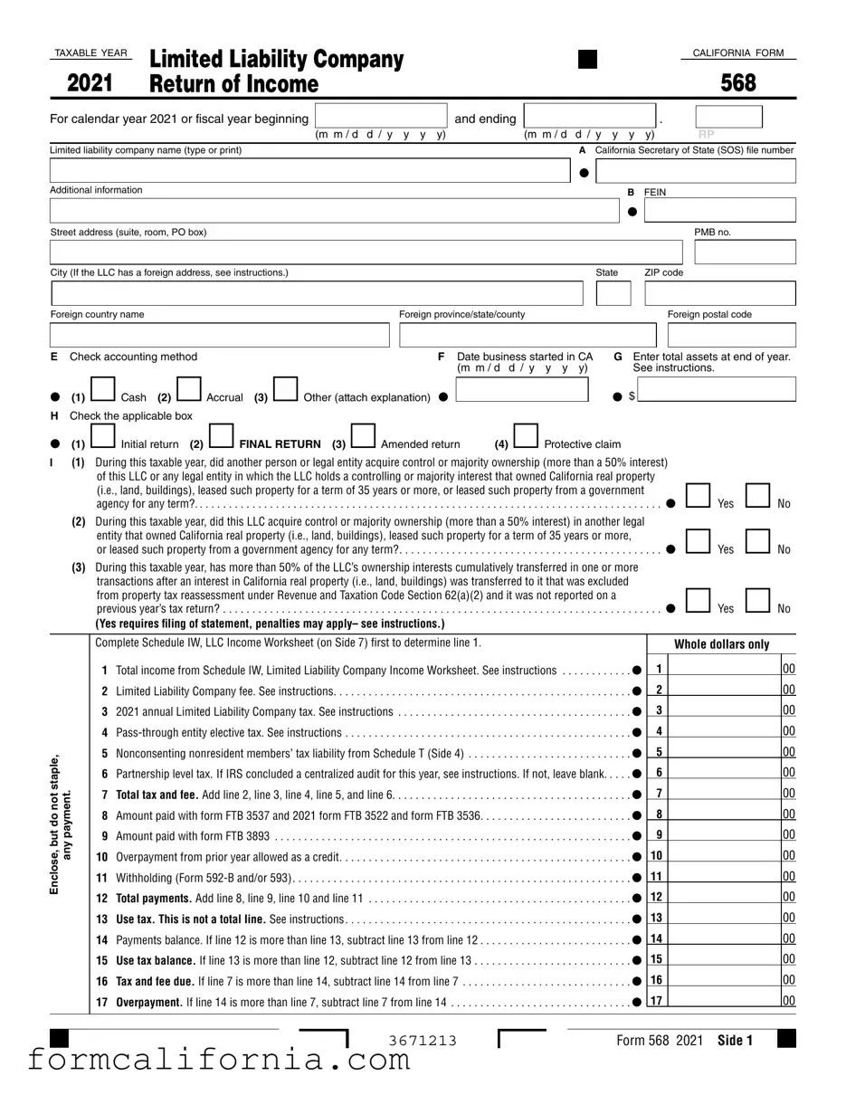 Blank Ca 568 PDF Form