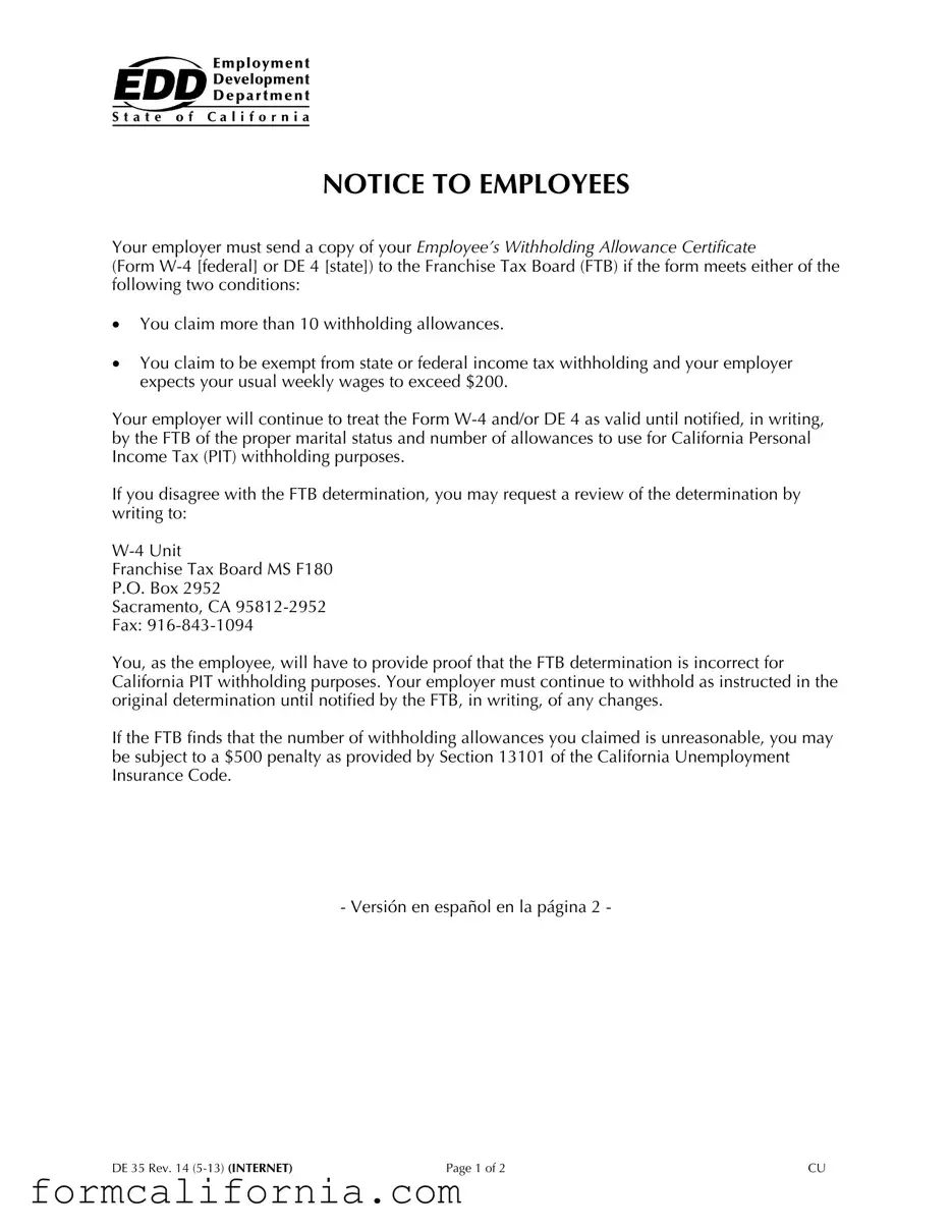 Blank Ca De35 PDF Form