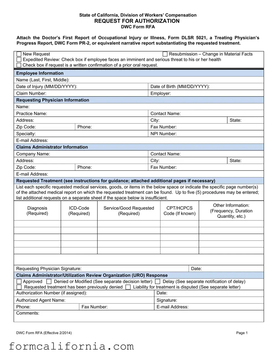 Blank Ca Participating Application PDF Form