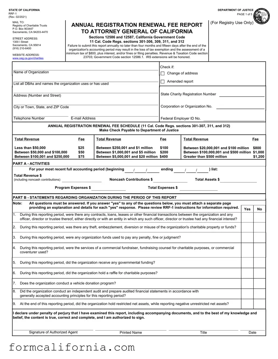 Blank Ca Rrf 1 PDF Form