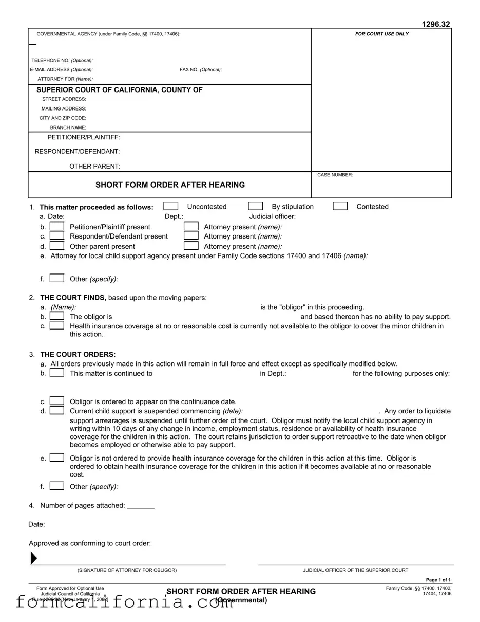 Blank California 1296 32 PDF Form
