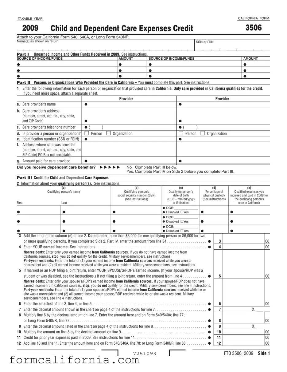 Blank California 3506 PDF Form
