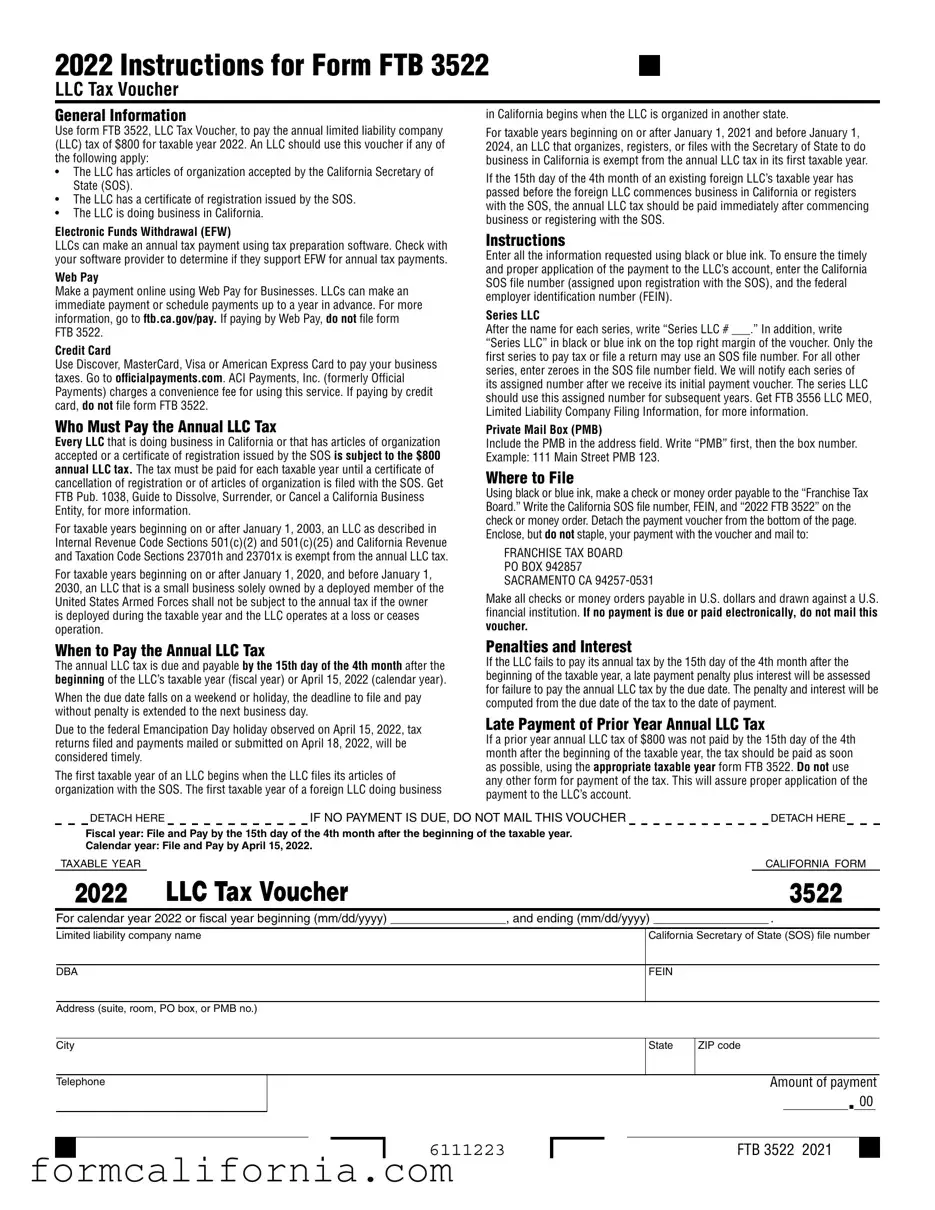 Blank California 3522 PDF Form
