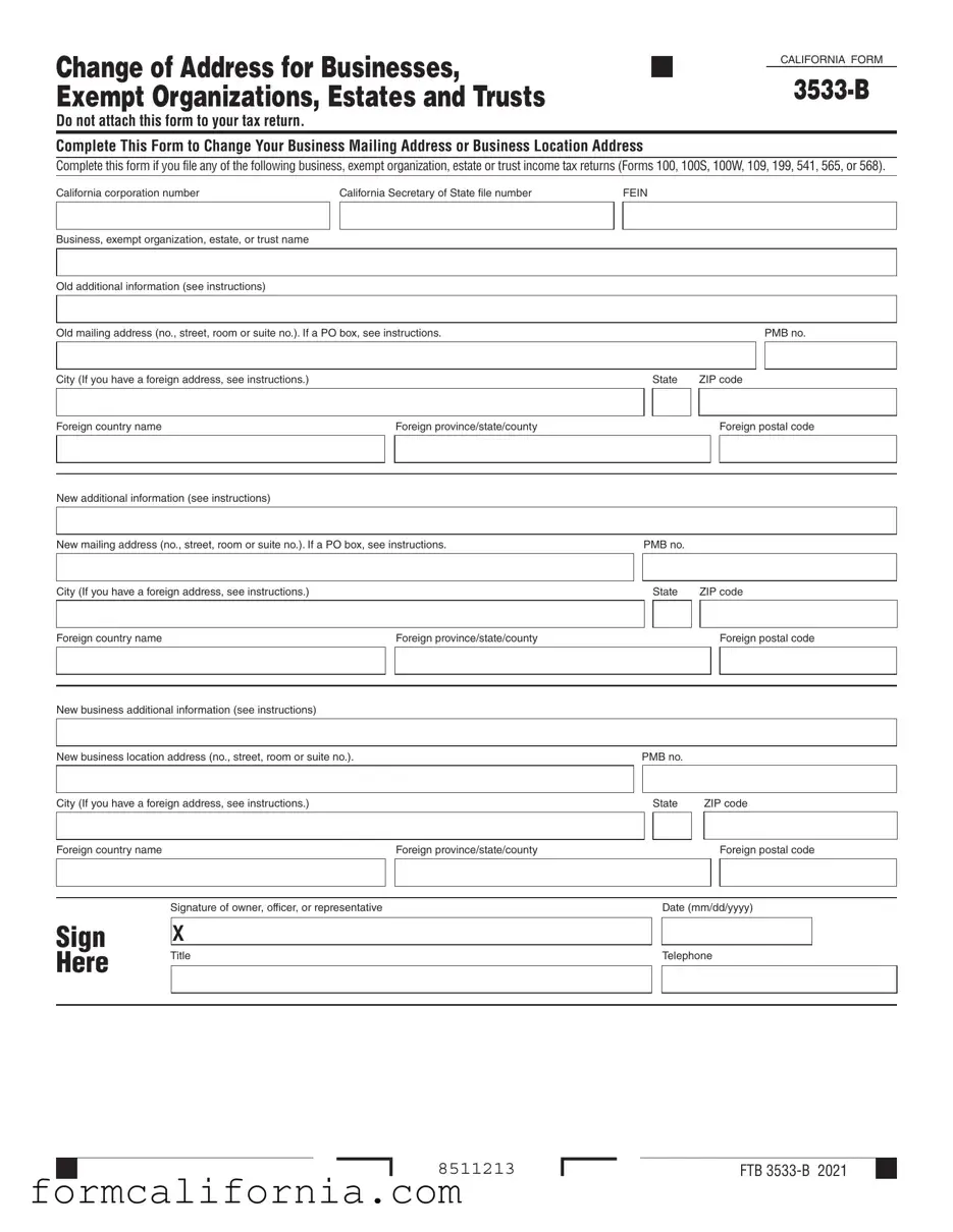 Blank California 3533 B PDF Form