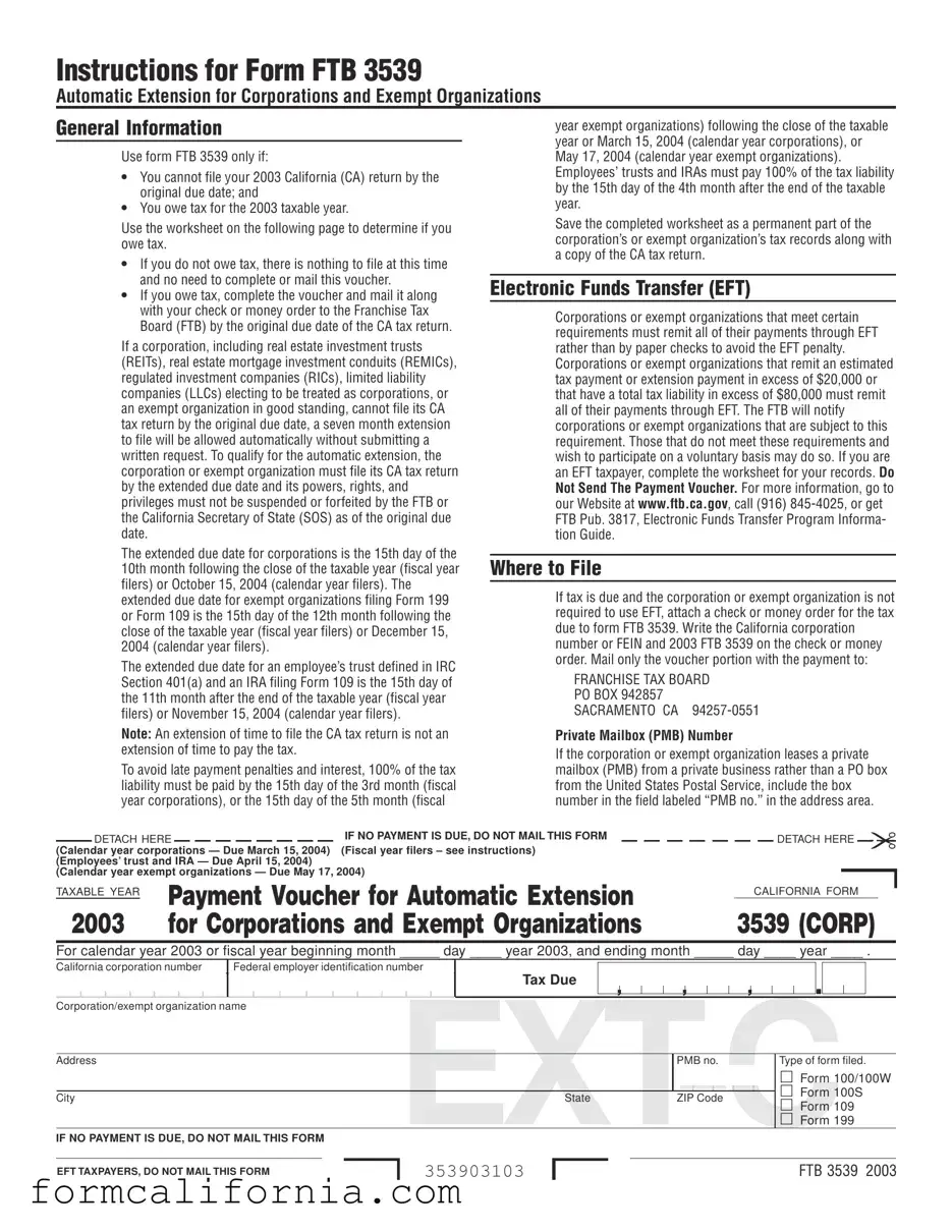 Blank California 3539 PDF Form