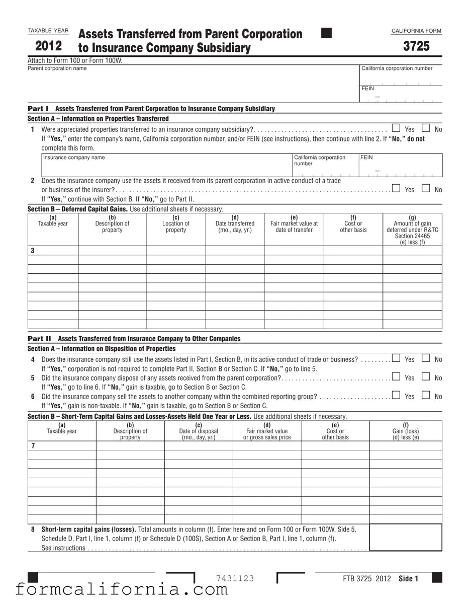 Blank California 3725 PDF Form