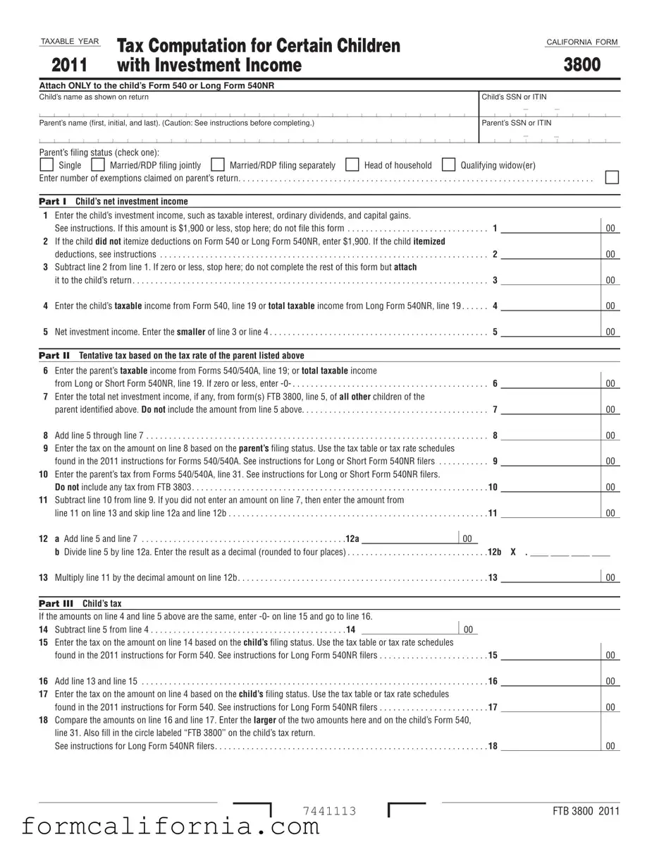 Blank California 3800 PDF Form