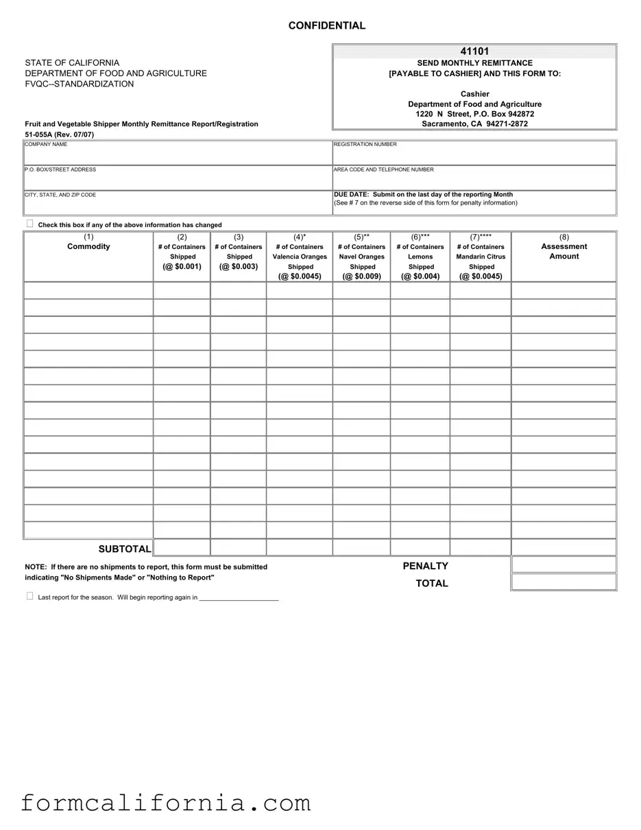 Blank California 51 055A PDF Form