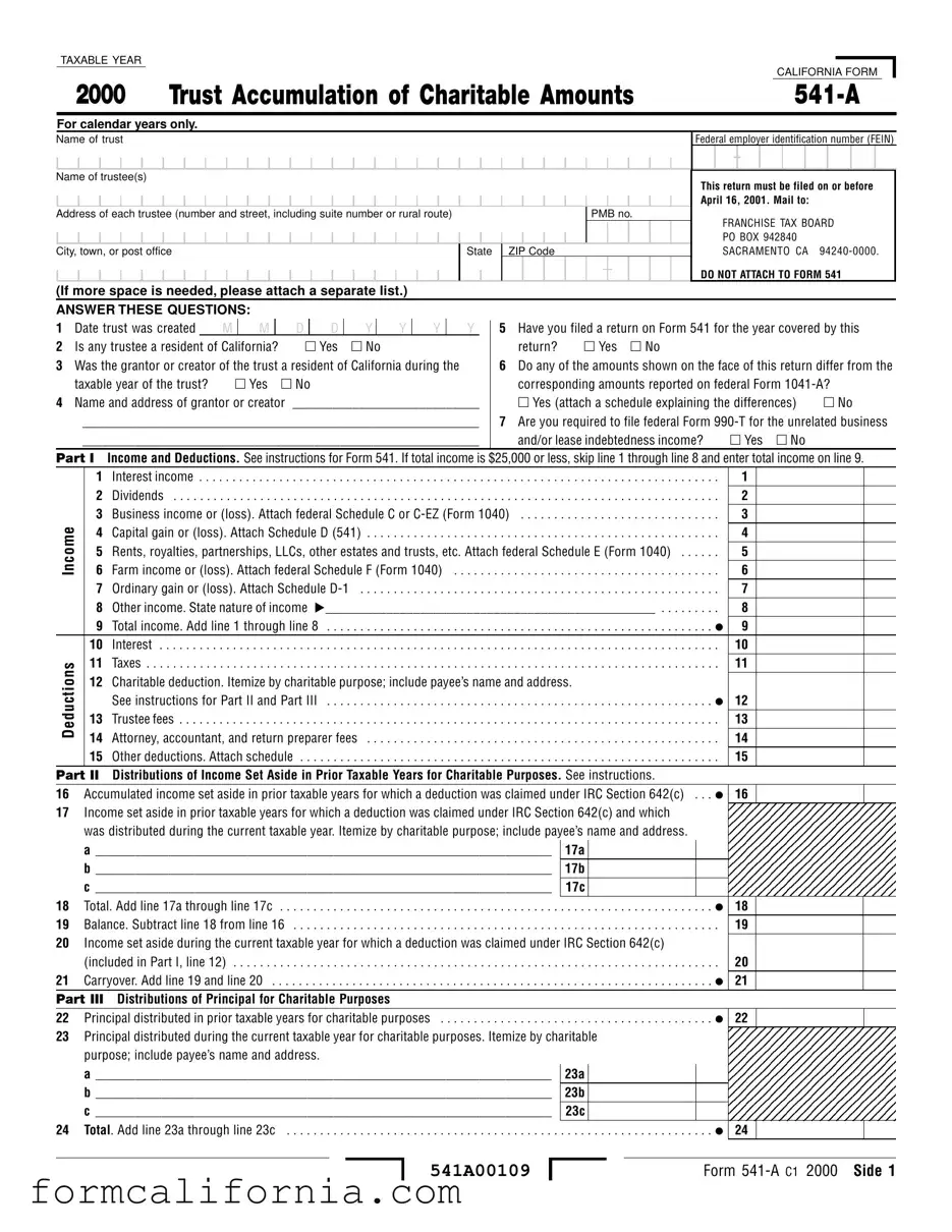 Blank California 541 A PDF Form
