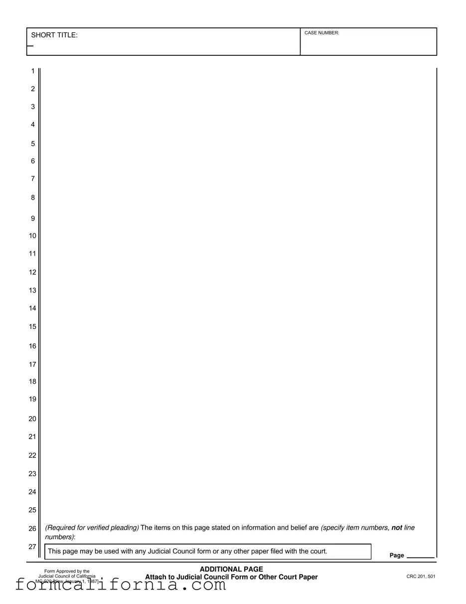 Blank California Judicial Council PDF Form