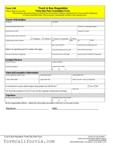 Blank California 149 PDF Form
