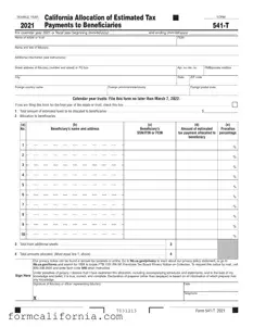 Blank California 541 T PDF Form