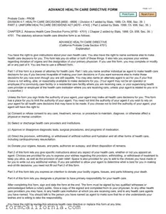 Blank California Advanced Health Care Directive PDF Form