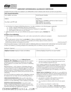 Blank California De 4 PDF Form