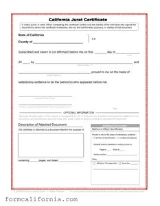 Blank California Jurat PDF Form