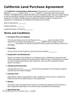 Legal California Land Purchase Agreement Document